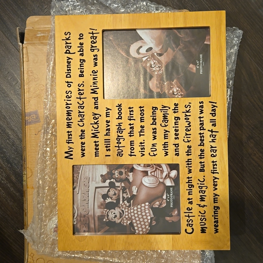 NWT Disney park 1st memories wooden frame